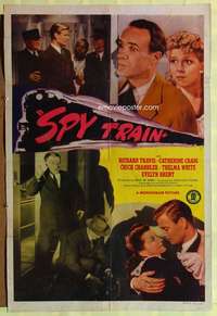 h151 SPY TRAIN one-sheet movie poster '43 Richard Travis, World War II!