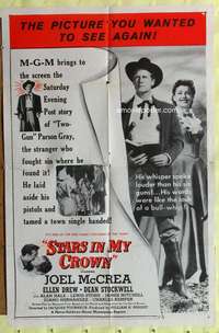 h144 STARS IN MY CROWN one-sheet movie poster R59 Joel McCrea, Ellen Drew