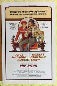 h140 STING one-sheet movie poster R77 Paul Newman, Robert Redford, Shaw