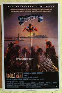 h132 SUPERMAN 2 one-sheet movie poster '81 Christopher Reeve, Terence Stamp