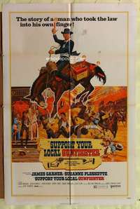 h130 SUPPORT YOUR LOCAL GUNFIGHTER one-sheet movie poster '71 James Garner