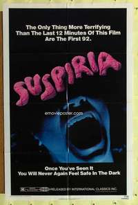 h129 SUSPIRIA one-sheet movie poster '77 classic Dario Argento horror!