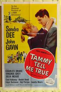 h122 TAMMY TELL ME TRUE one-sheet movie poster '61 Sandra Dee, John Gavin