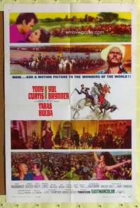 h120 TARAS BULBA style A one-sheet movie poster '62 Tony Curtis, Yul Brynner