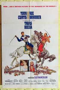 h121 TARAS BULBA style B one-sheet movie poster '62 Tony Curtis, Yul Brynner