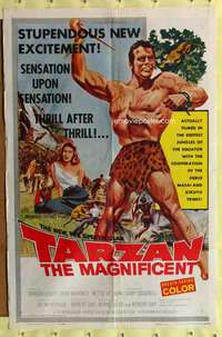 h119 TARZAN THE MAGNIFICENT one-sheet movie poster '60 Gordon Scott