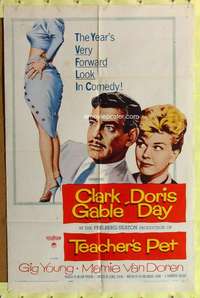 h118 TEACHER'S PET one-sheet movie poster '58 Doris Day, Clark Gable