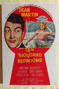 h116 TEN THOUSAND BEDROOMS style D one-sheet movie poster '57 Dean Martin