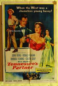 h115 TENNESSEE'S PARTNER one-sheet movie poster '55 Ronald Reagan, Fleming