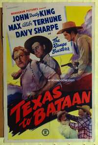 h110 TEXAS TO BATAAN one-sheet movie poster '42 The Range Busters!