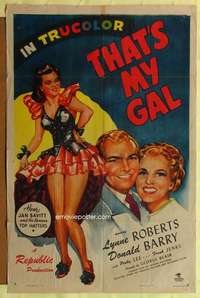 h106 THAT'S MY GAL one-sheet movie poster '47 Lynne Roberts, Red Barry