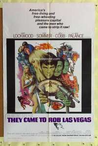 h104 THEY CAME TO ROB LAS VEGAS one-sheet movie poster '68 Gary Lockwood