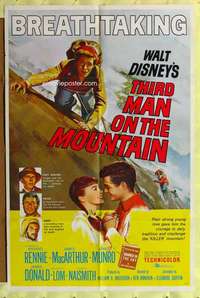 h790 3rd MAN ON THE MOUNTAIN one-sheet movie poster '59 Janet Munro, Disney