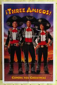 h100 THREE AMIGOS teaser one-sheet movie poster '86 Chase, Martin, Short