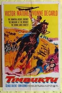 h094 TIMBUKTU one-sheet movie poster '59 Victor Mature, Yvonne De Carlo