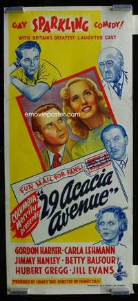 w620 29 ACACIA AVENUE Aust daybill movie poster '45 English comedy!