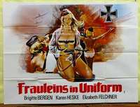 w111 FRAULEINS IN UNIFORM British quad movie poster '73 classic art!