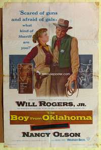 a089 BOY FROM OKLAHOMA one-sheet movie poster '54 Will Rogers Jr, Curtiz