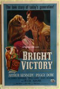 a094 BRIGHT VICTORY one-sheet movie poster '51 Arthur Kennedy, Peggy Dow