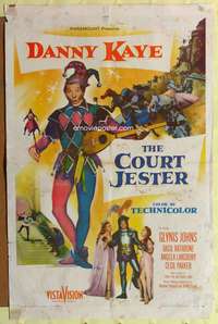 a175 COURT JESTER one-sheet movie poster '55 Danny Kaye, classic comedy!