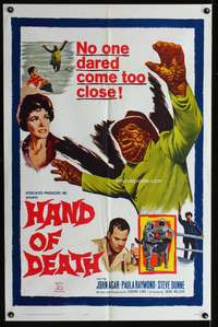 a426 HAND OF DEATH one-sheet movie poster '62 DOOM was in his grasp!