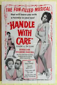 a427 HANDLE WITH CARE one-sheet movie poster '64 all black sexy musical!