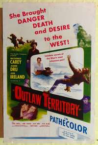 a429 HANNAH LEE one-sheet movie poster R54 Macdonald Carey,Outlaw Territory