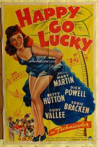 a432 HAPPY GO LUCKY one-sheet movie poster '43 sexy Mary Martin!