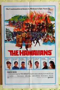 a437 HAWAIIANS one-sheet movie poster '70 Charlton Heston, James Michener