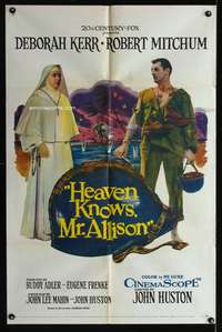 a439 HEAVEN KNOWS MR ALLISON one-sheet movie poster '57 Mitchum, Kerr