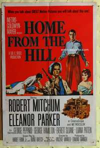 a460 HOME FROM THE HILL one-sheet movie poster '60 Robert Mitchum, Parker