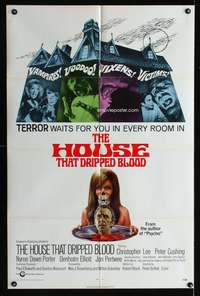 a466 HOUSE THAT DRIPPED BLOOD one-sheet movie poster '71 Christopher Lee