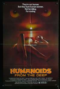 a468 HUMANOIDS FROM THE DEEP one-sheet movie poster '80 classic sci-fi!