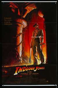 a481 INDIANA JONES & THE TEMPLE OF DOOM one-sheet movie poster '84 Ford