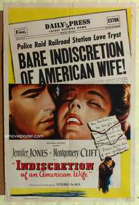 a482 INDISCRETION OF AN AMERICAN WIFE one-sheet movie poster '54 DeSica