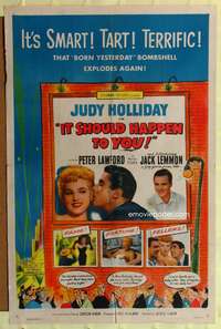 a493 IT SHOULD HAPPEN TO YOU one-sheet movie poster '54 Holliday, Lemmon