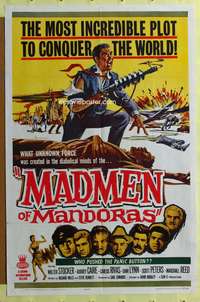 a585 MADMEN OF MANDORAS one-sheet movie poster '63 diabolical minds!