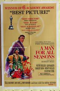 a590 MAN FOR ALL SEASONS style C one-sheet movie poster '67 Paul Scofield