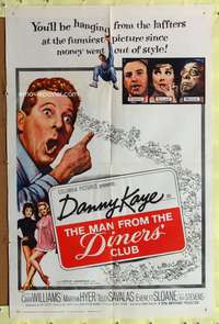 a591 MAN FROM THE DINERS' CLUB one-sheet movie poster '63 Danny Kaye