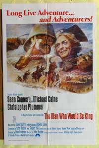 a595 MAN WHO WOULD BE KING int'l one-sheet movie poster '75 Connery, Caine