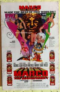 a599 MARCO THE MAGNIFICENT one-sheet movie poster '66 alternate style!