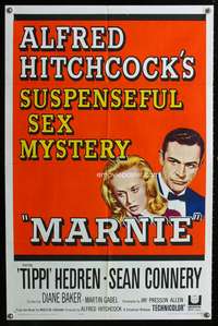 a600 MARNIE one-sheet movie poster '64 Sean Connery, Alfred Hitchcock