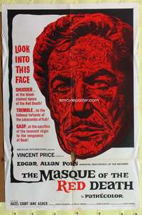 a602 MASQUE OF THE RED DEATH one-sheet movie poster '64 Vincent Price