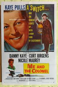 a608 ME & THE COLONEL one-sheet movie poster '58 Danny Kaye, Curt Jurgens