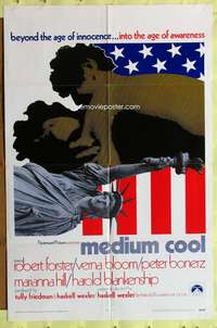 a610 MEDIUM COOL int'l one-sheet movie poster '69 Haskell Wexler classic!