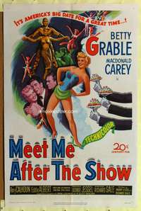 a611 MEET ME AFTER THE SHOW one-sheet movie poster '51 Betty Grable