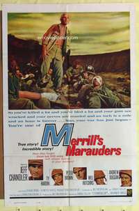 a613 MERRILL'S MARAUDERS one-sheet movie poster '62 Sam Fuller, Chandler