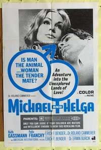 a614 MICHAEL & HELGA one-sheet movie poster '69 unexplored land of love!