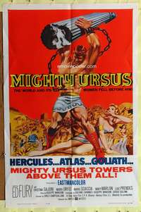 a616 MIGHTY URSUS one-sheet movie poster '62 Italian sword and sandal!