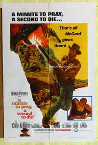 a620 MINUTE TO PRAY, A SECOND TO DIE one-sheet movie poster '68 Alex Cord